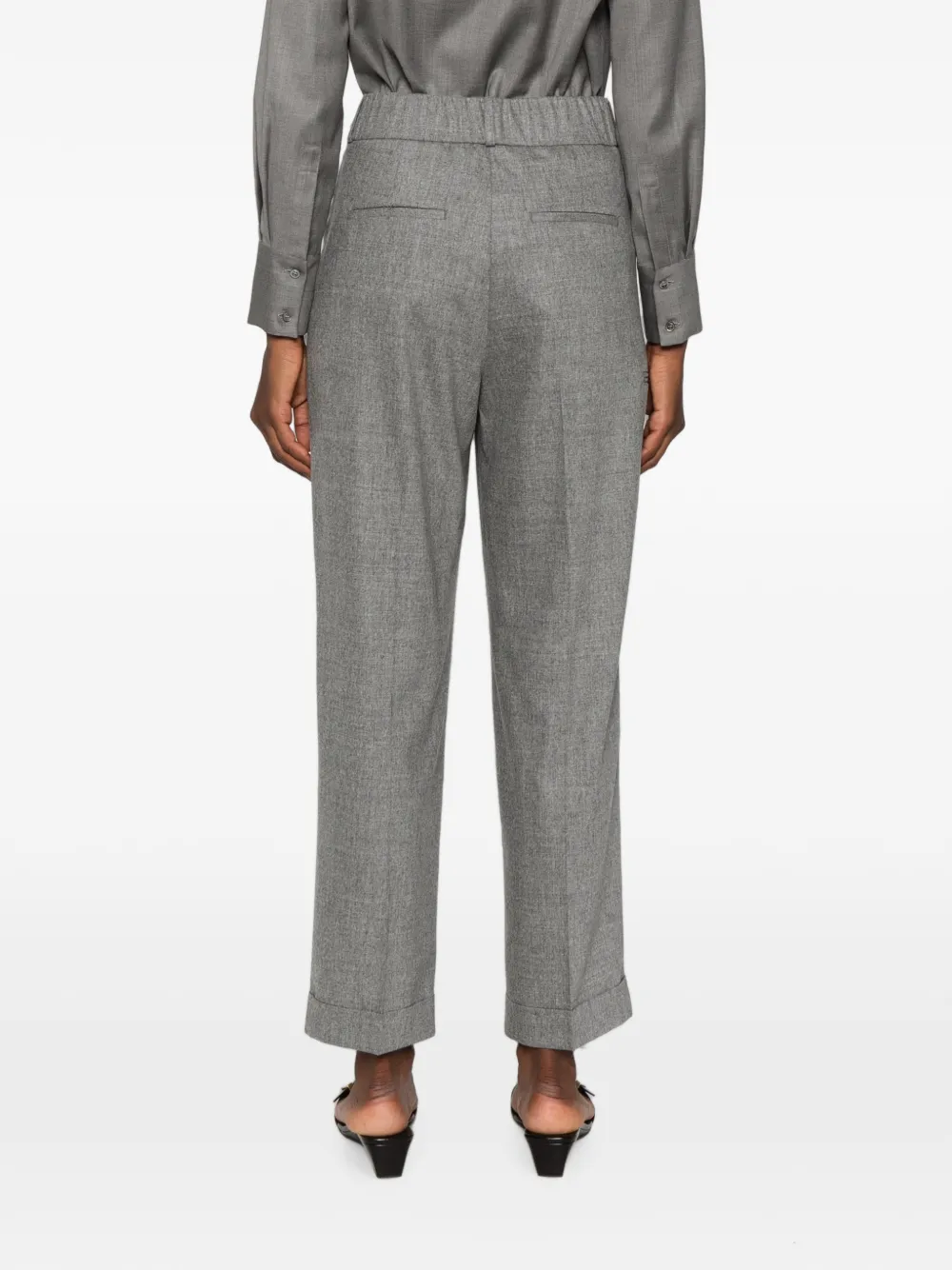 Peserico Straight broek met plooien Grijs
