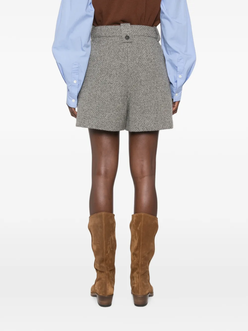 Golden Goose Ryanna mélange shorts met scheerwol Grijs