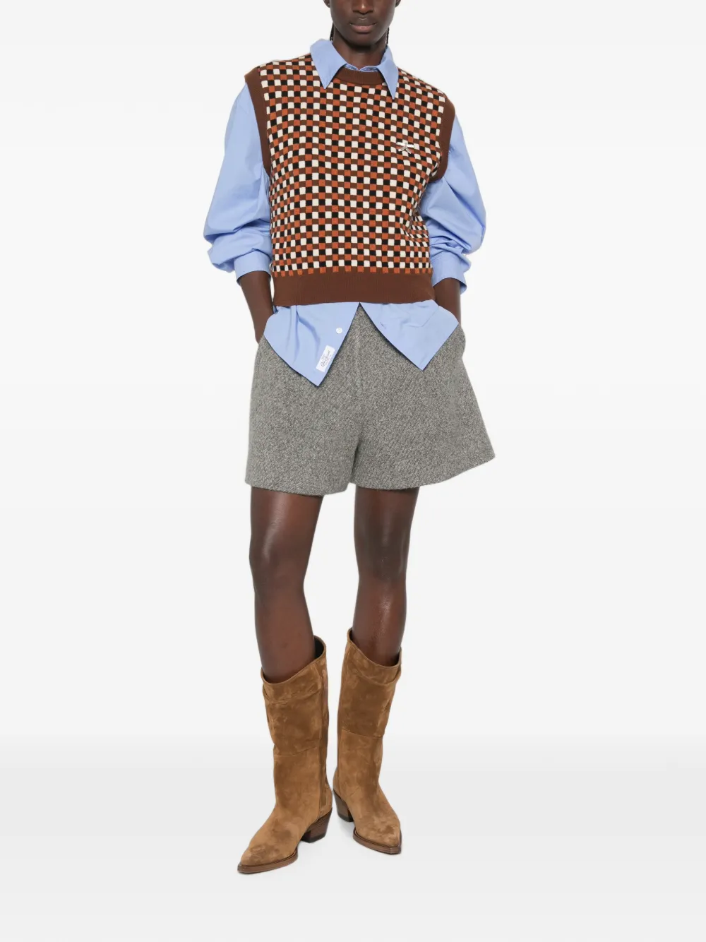Golden Goose Ryanna mélange shorts met scheerwol Grijs