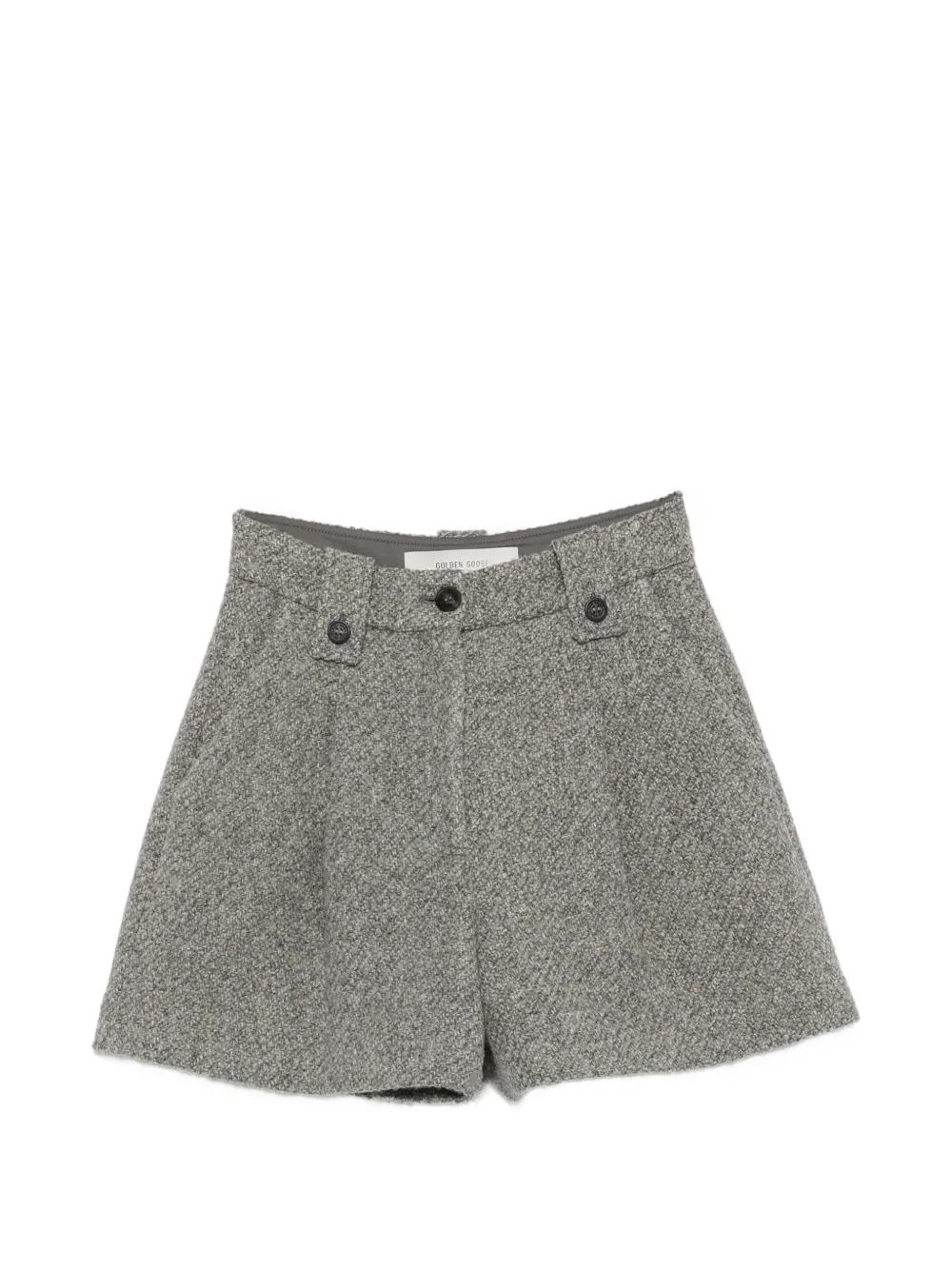 Golden Goose tweed-effect pleated shorts - Grigio