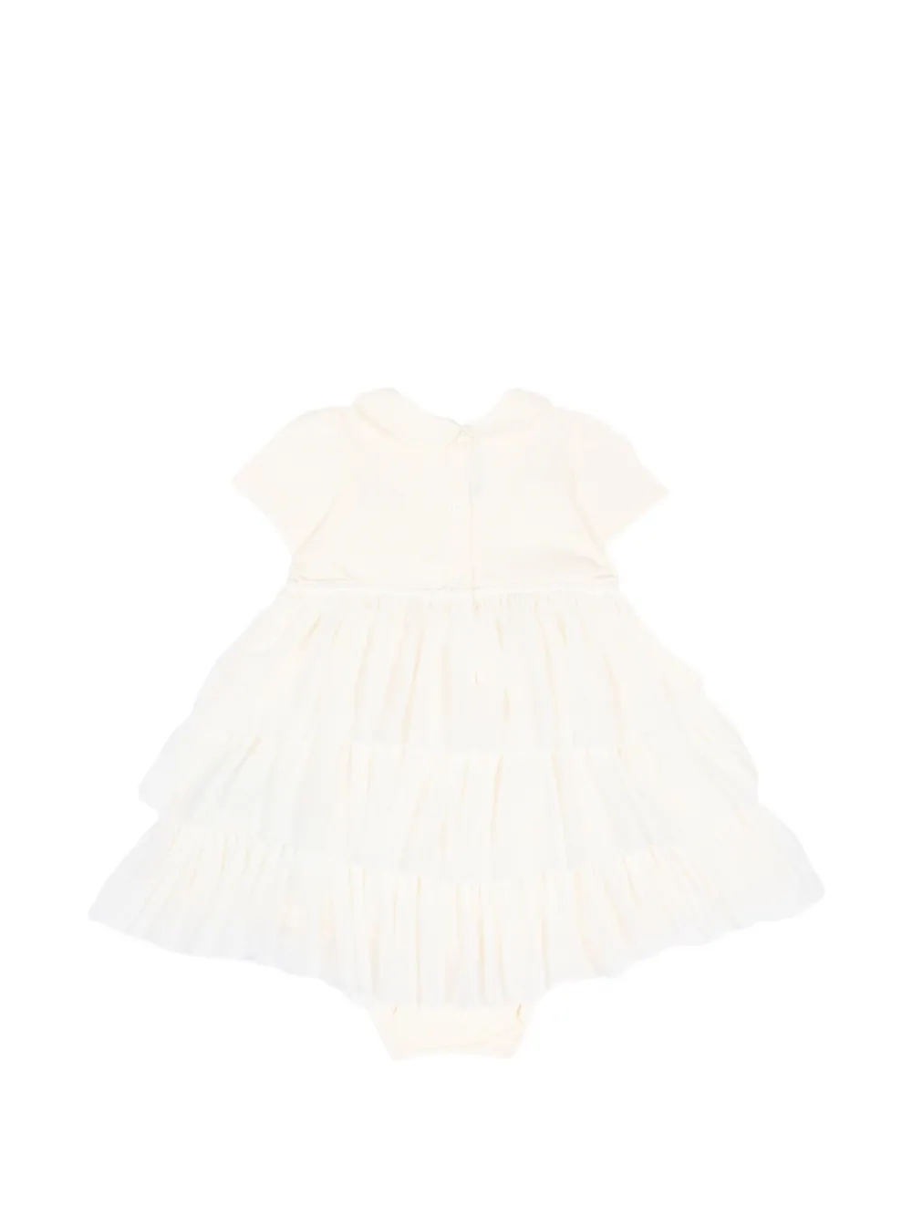 Balmain Kids Gelaagde jurkset met logo-print Wit