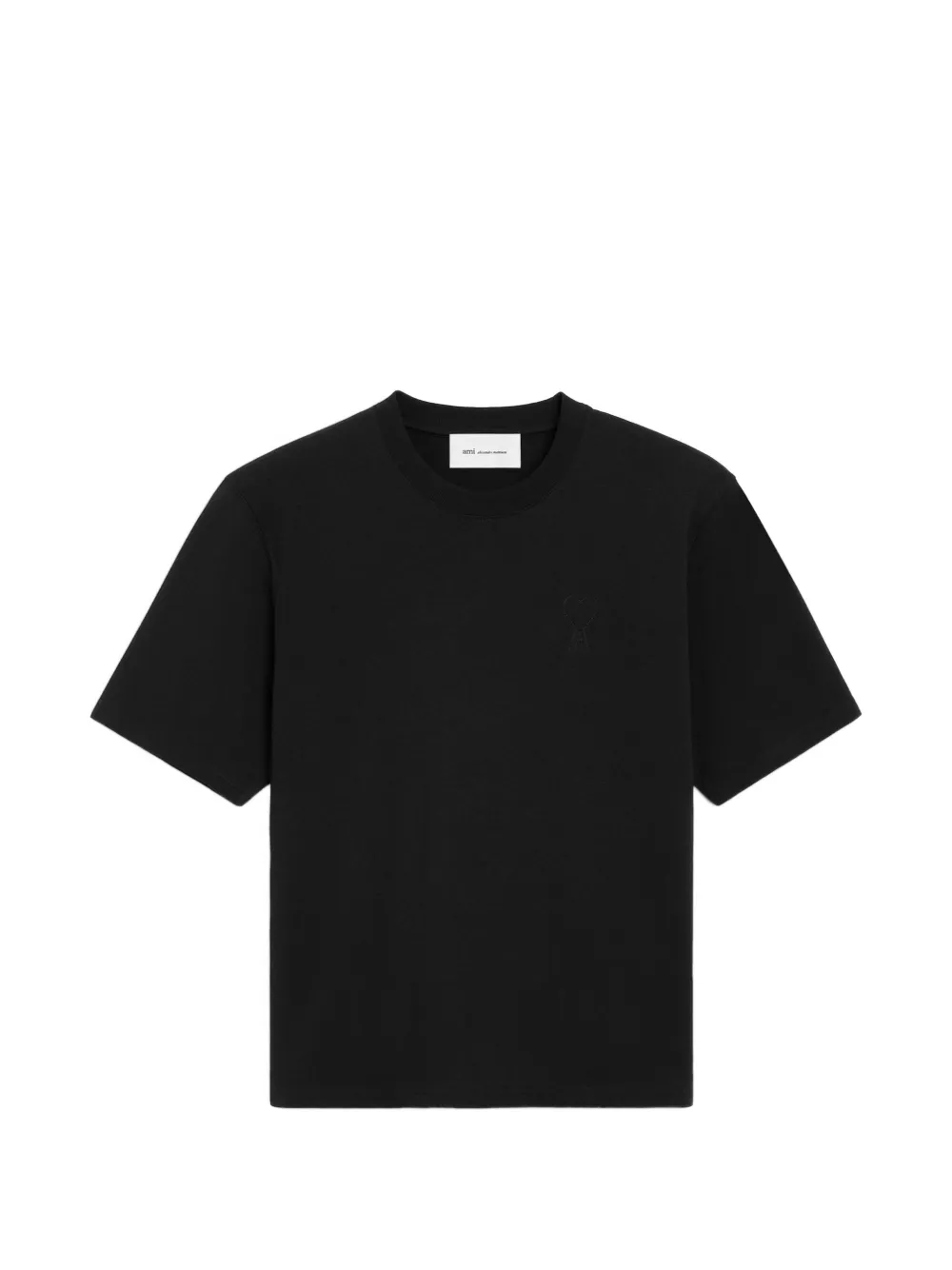 AMI Paris cotton T-shirt with embossed Ami de Coeur - Schwarz