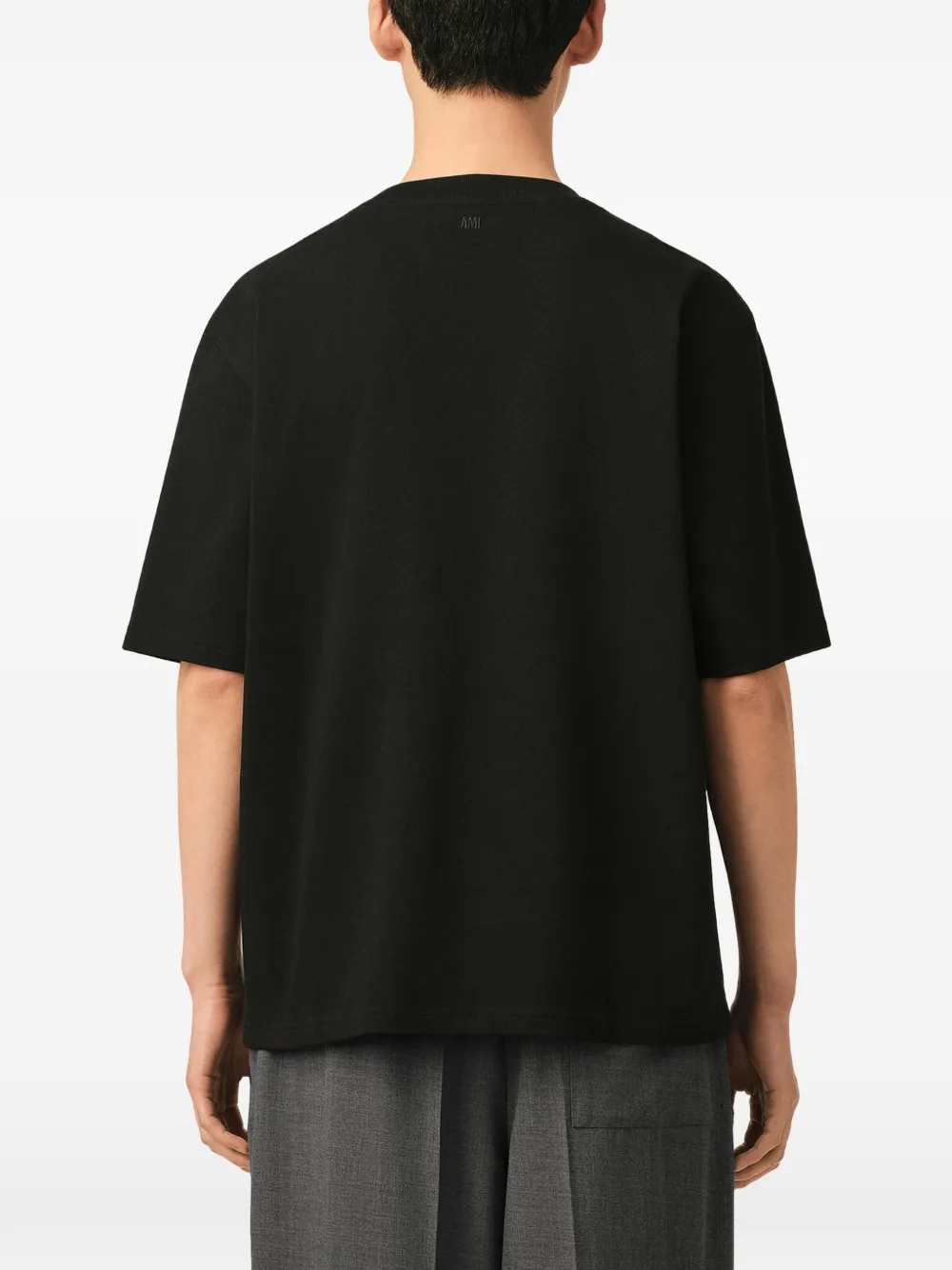 AMI Paris T-shirt met logo Zwart