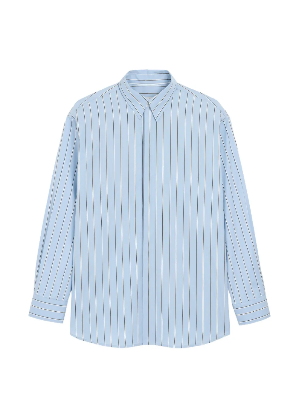AMI Paris Camicia in cotone a righe con colletto rimovibile - Blu