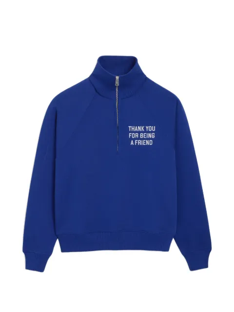 AMI Paris zipped cotton Thank You For Being A Friend sweatshirt