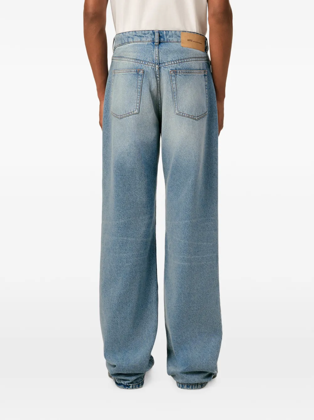 AMI Paris Large-fit katoenen jeans Blauw