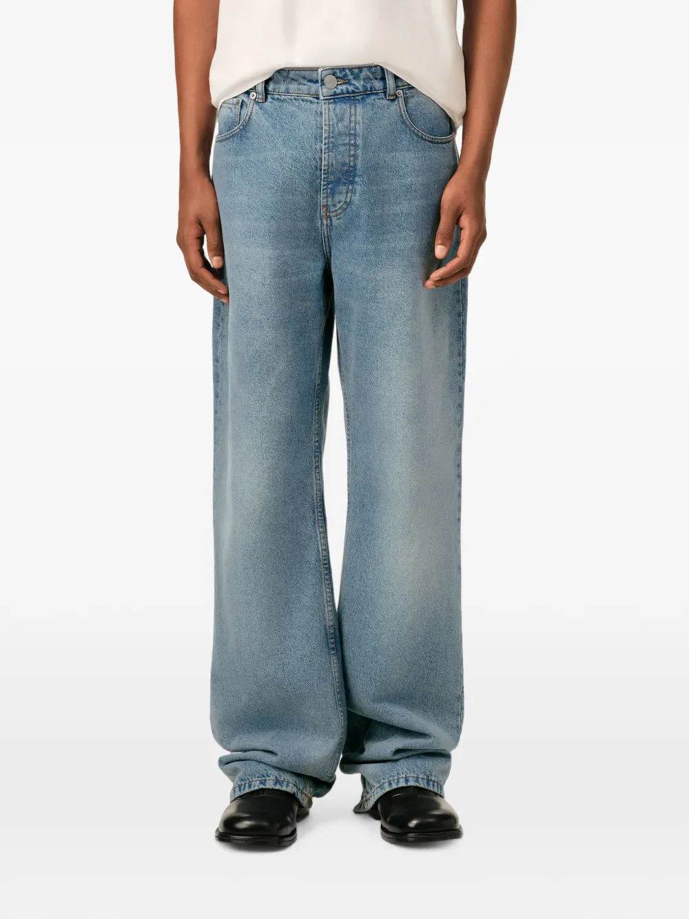 AMI Paris Large-fit katoenen jeans Blauw