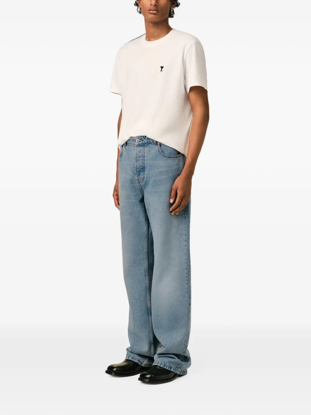 AMI Paris Large-fit katoenen jeans Blauw