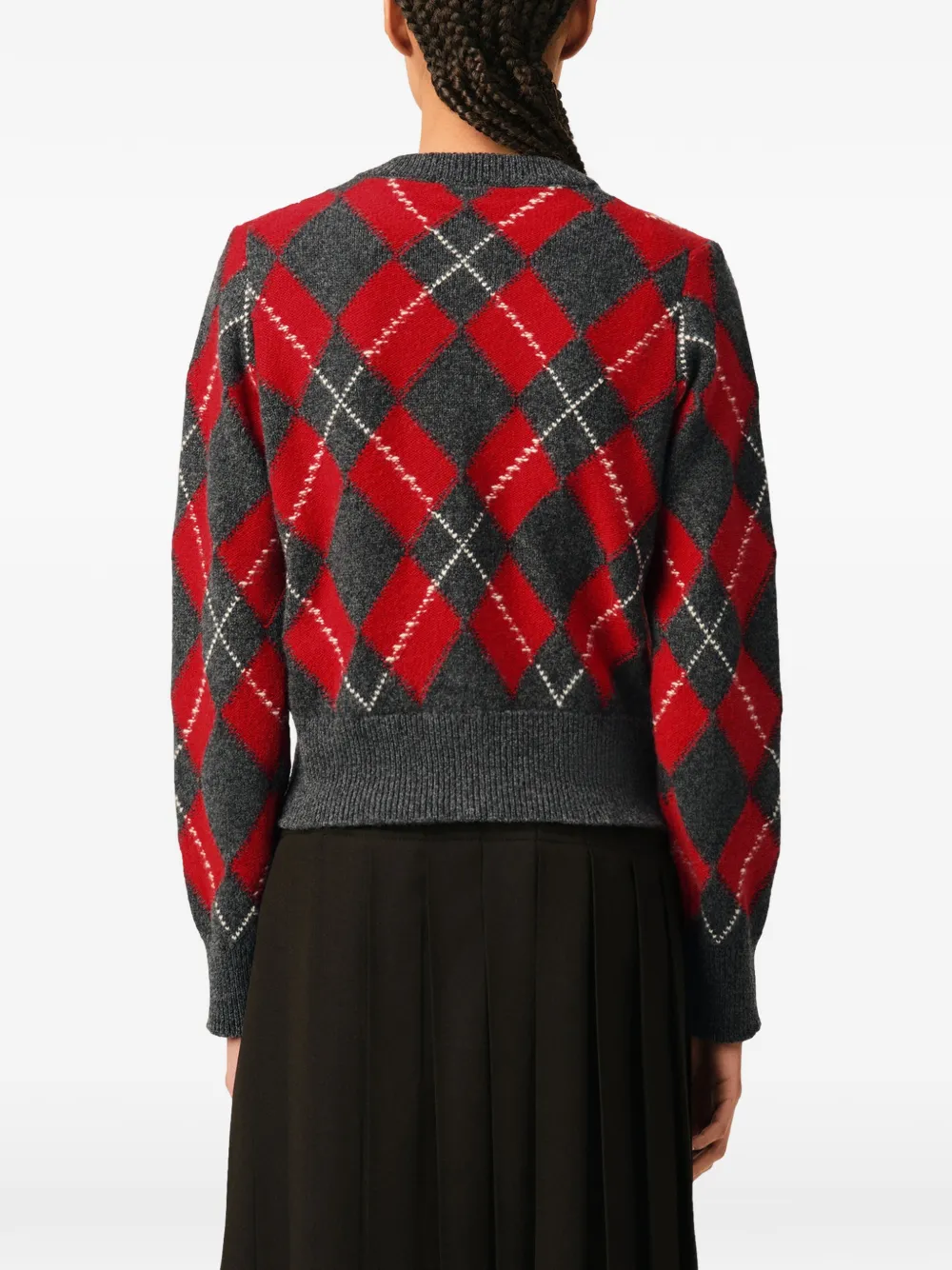 AMI Paris Vest met argyle patroon Grijs