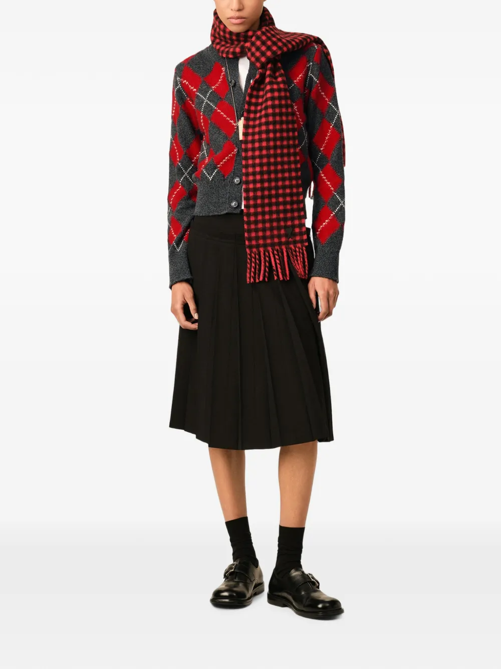 AMI Paris Vest met argyle patroon Grijs