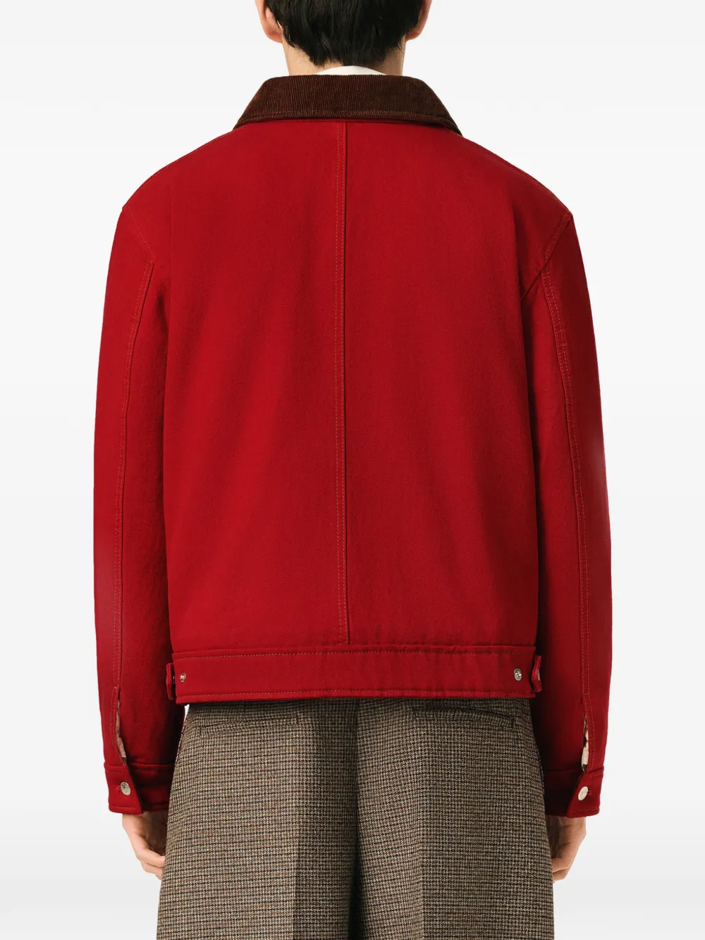 AMI Paris Katoenen jack met rits en Ami de Coeur Rood