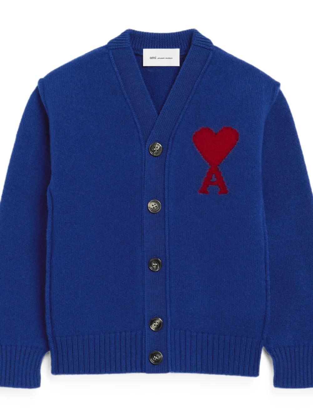 AMI Paris Wollen vest met Ami de Coeur Blauw