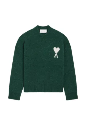 AMI Paris Ami De Coeur crew-neck Sweater | Blue | FARFETCH ZA