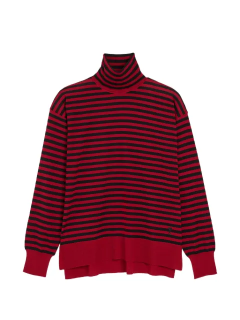 AMI Paris sailor-striped wool and silk turtleneck sweater