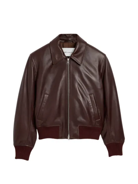 AMI Paris lamb-leather zipped jacket