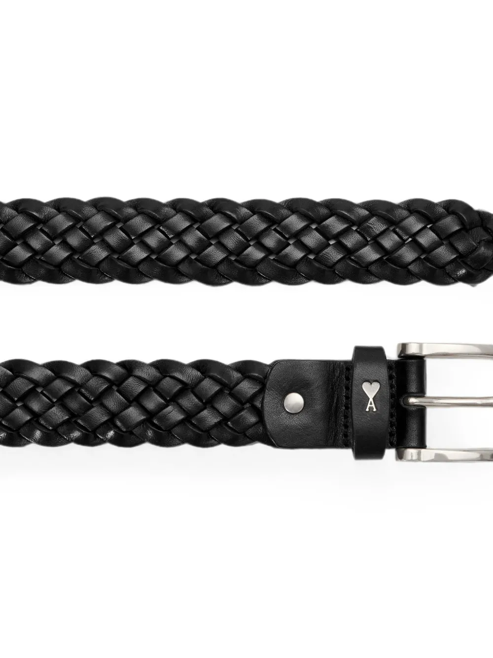 AMI Paris gevlochten leren riem 30 mm Zwart