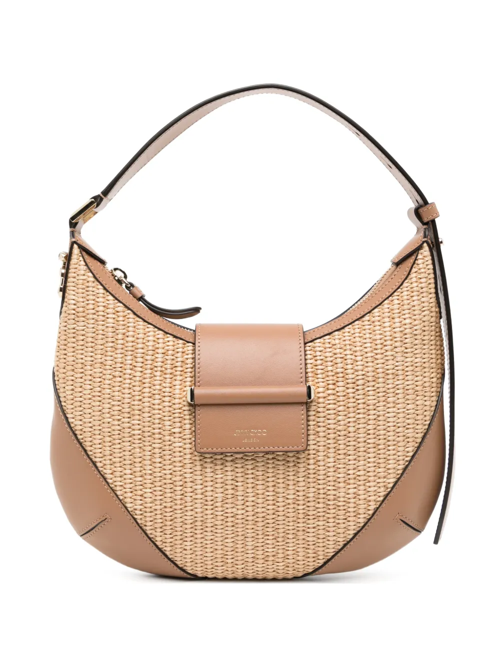 Jimmy Choo woven-panel leather shoulder bag - Neutrals
