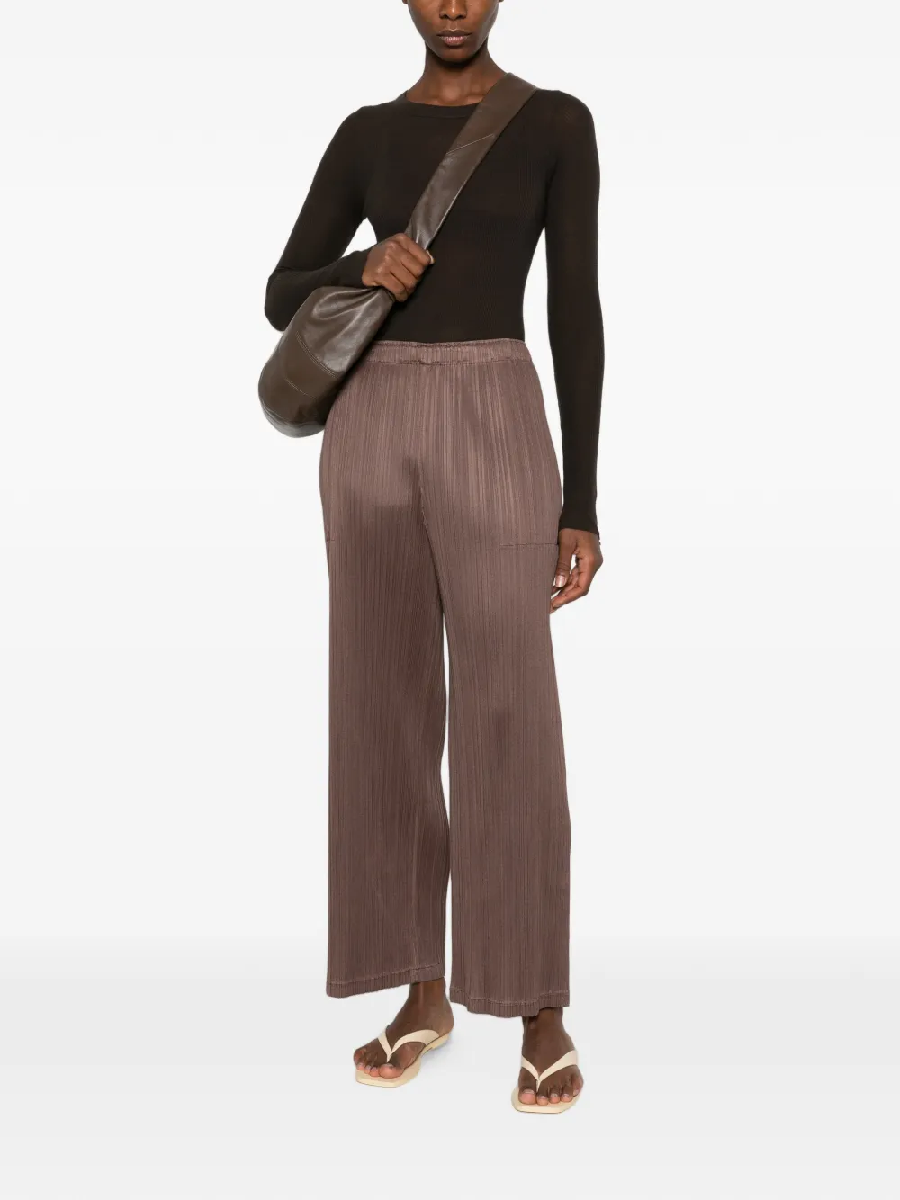 Pleats Please Issey Miyake Pleats Please broek Bruin