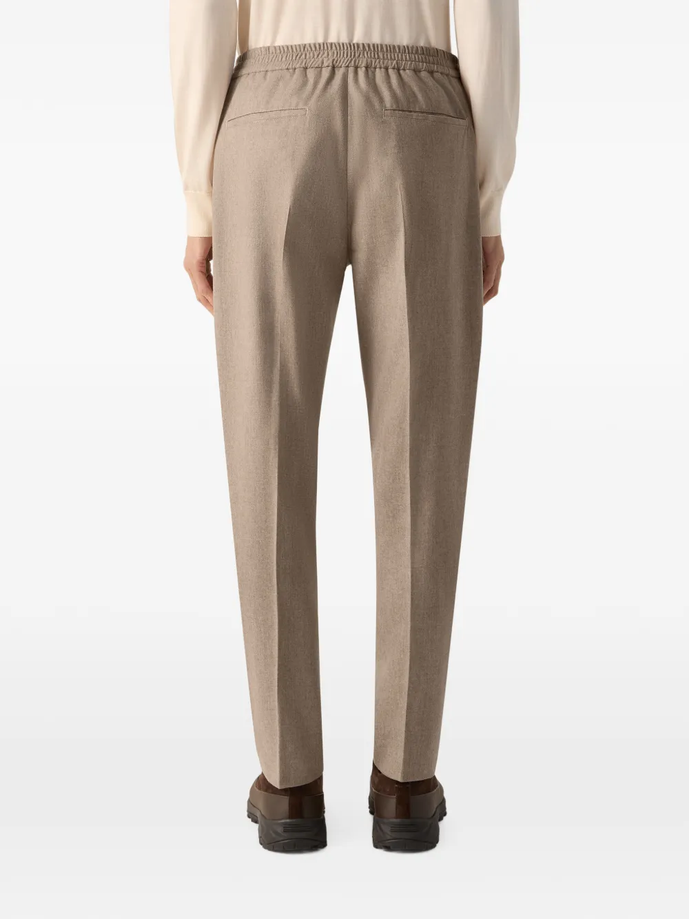 Zegna Wollen zijden en kasjmier broek Beige
