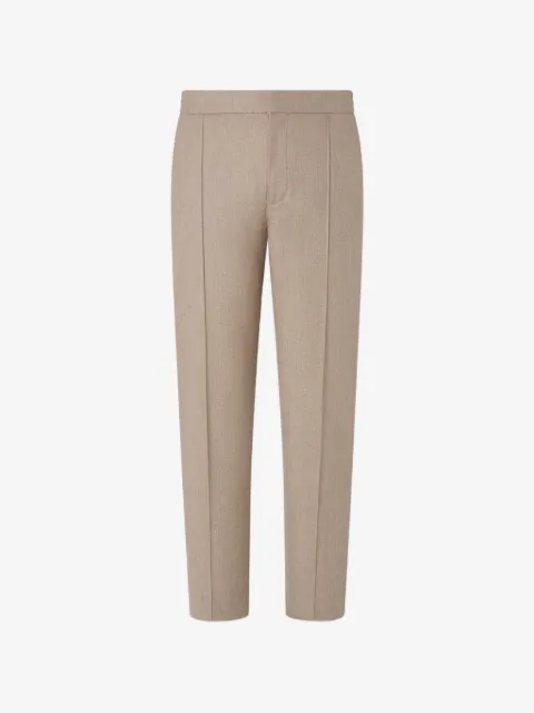 Zegna light taupe mélange wool silk and cashmere pants