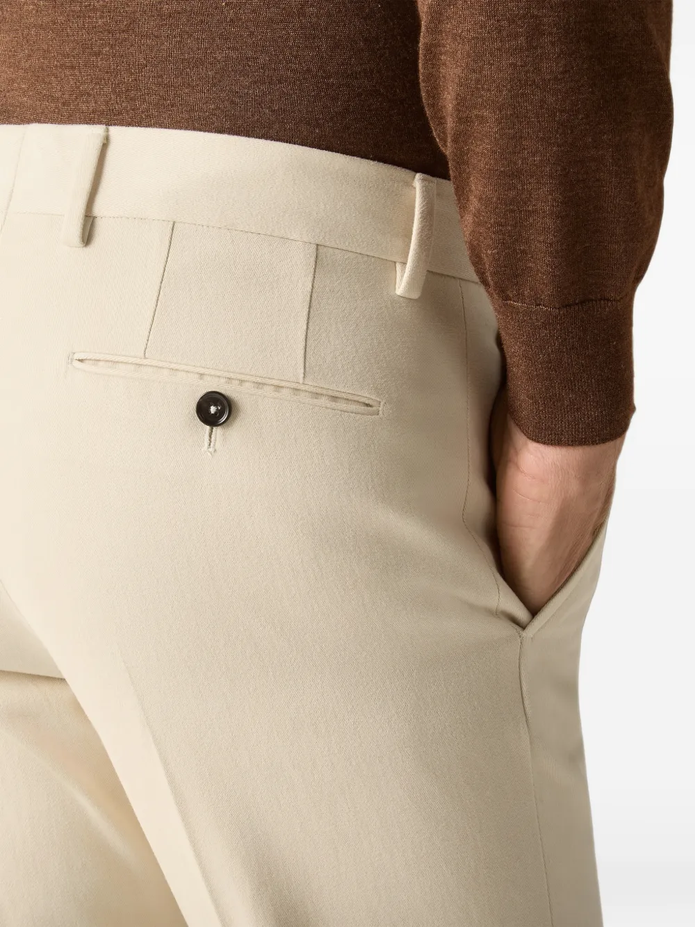 Zegna Crèmewitte katoenen en kasjmier broek Beige