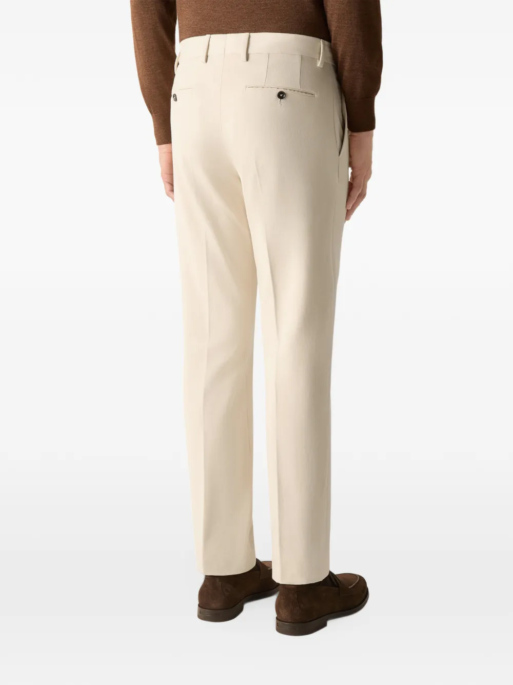 Zegna Crèmewitte katoenen en kasjmier broek Beige