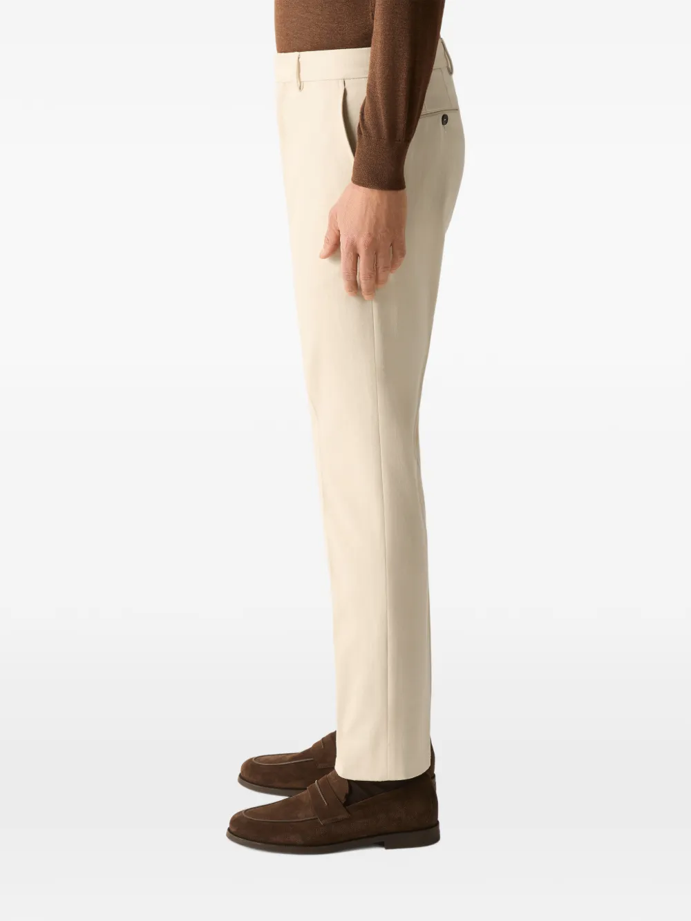 Zegna Crèmewitte katoenen en kasjmier broek Beige