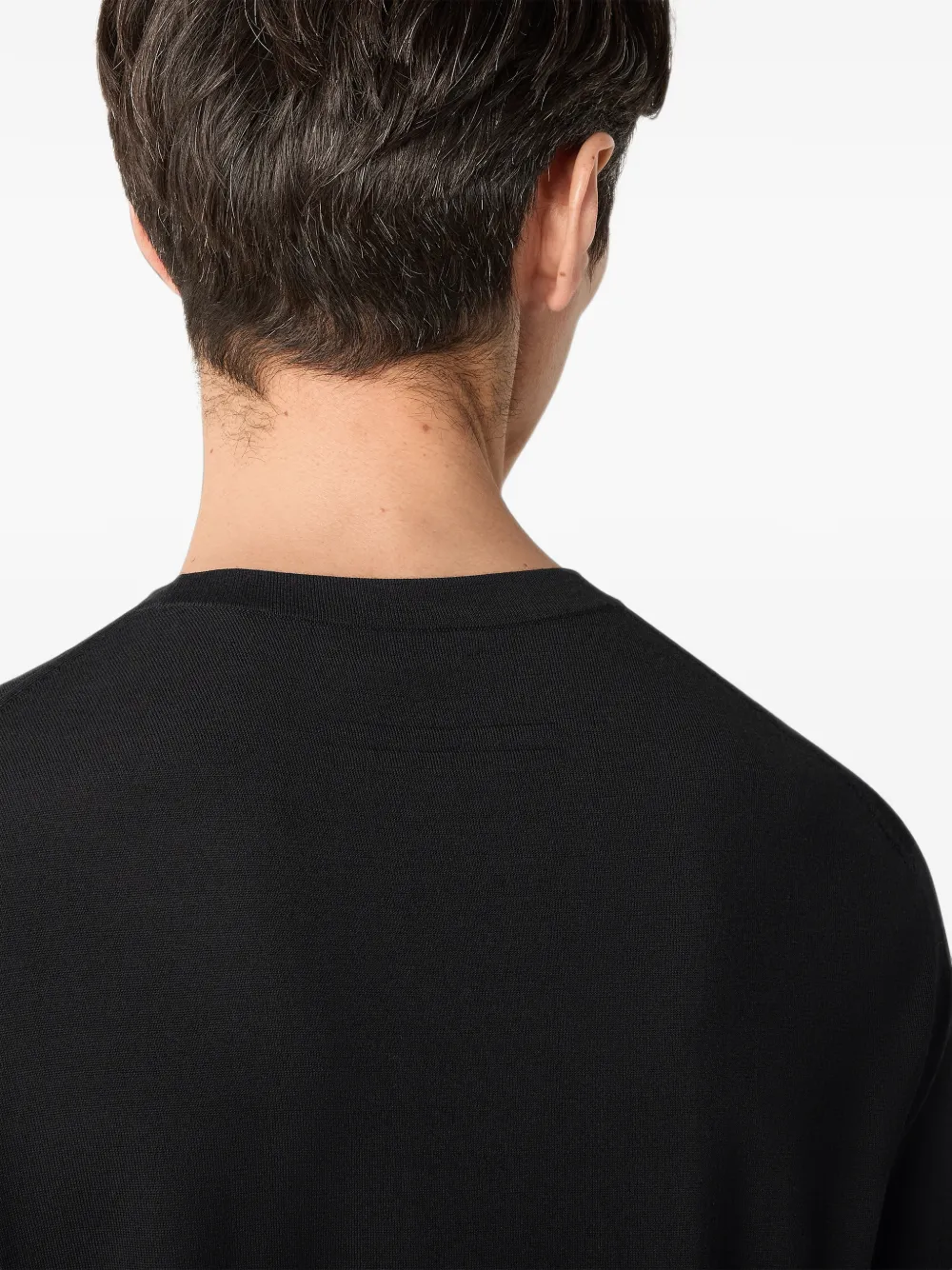 Zegna Trofeo 15 milmil 15 wollen trui met ronde hals Zwart