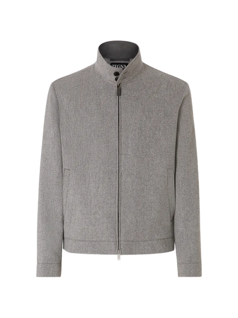 Zegna grey mélange wool and cashmere blouson - Grau