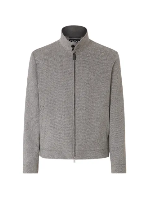 Zegna grey mélange wool and cashmere blouson