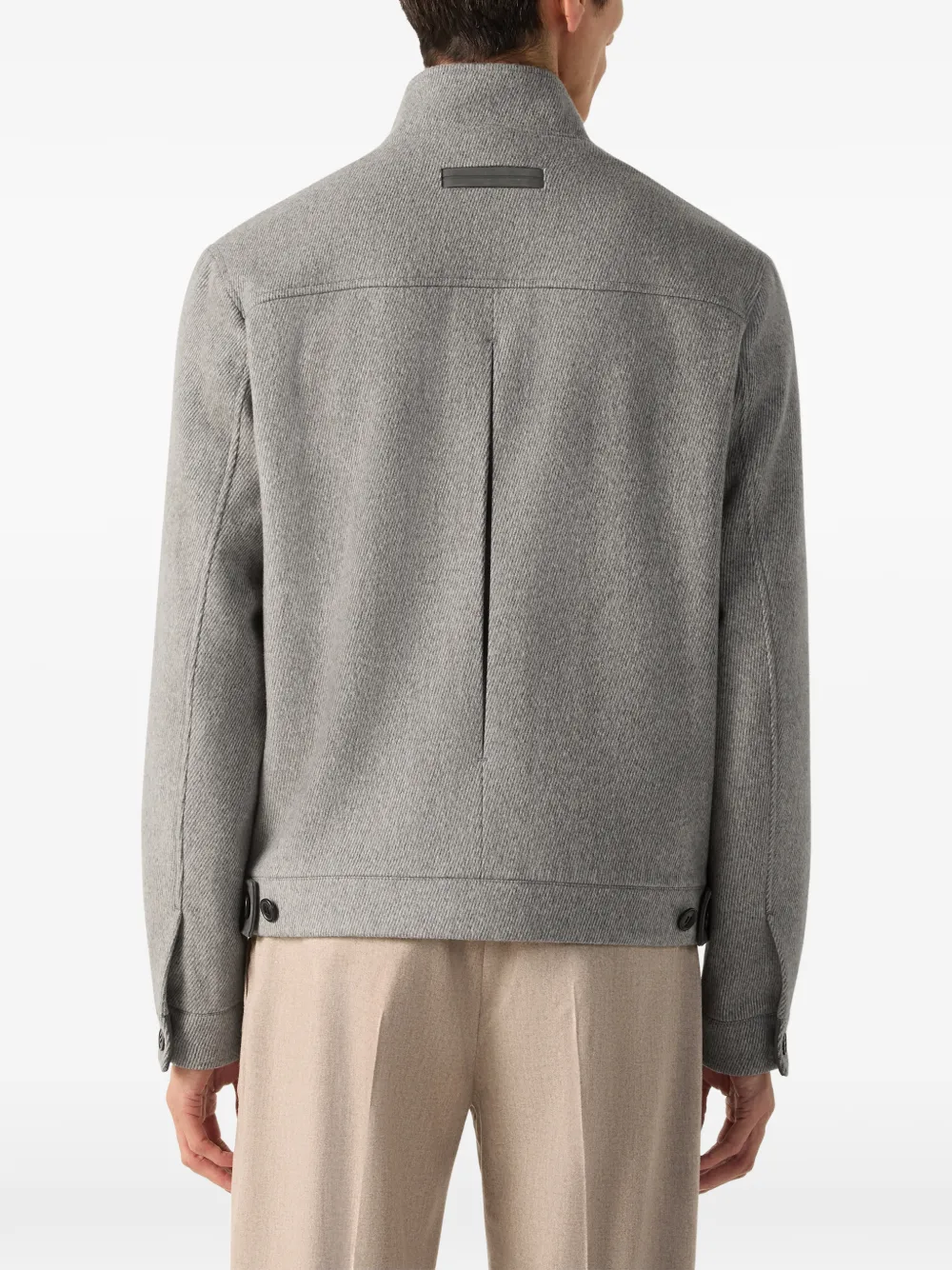 Zegna grey mélange wool and cashmere blouson Grijs