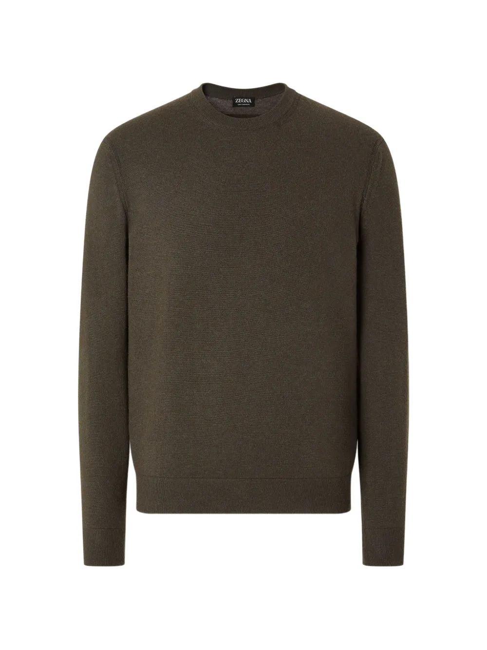 Zegna dark olive green Oasi cashmere crewneck sweater - Verde