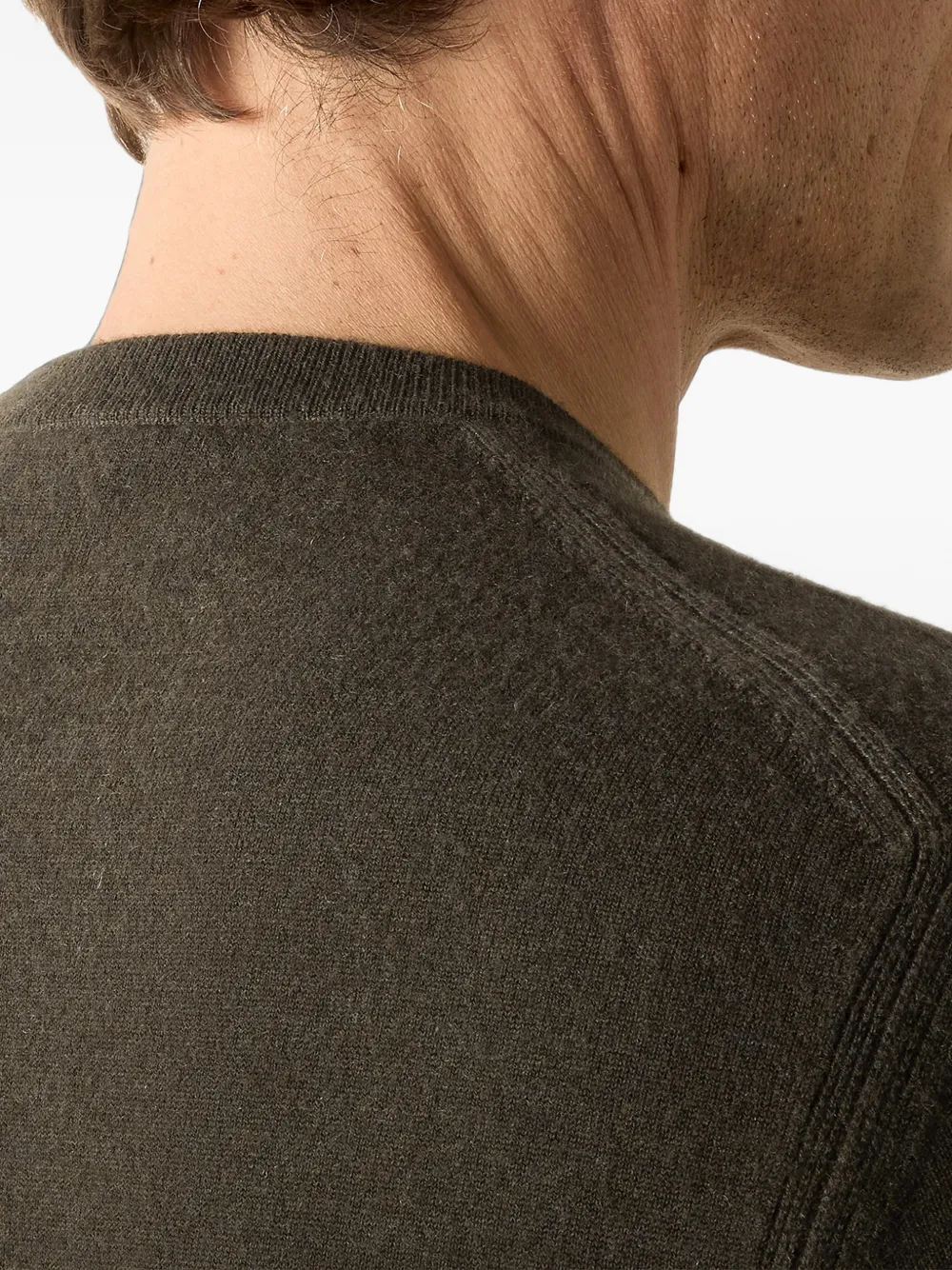 Zegna Oasi kasjmier trui met ronde hals Groen