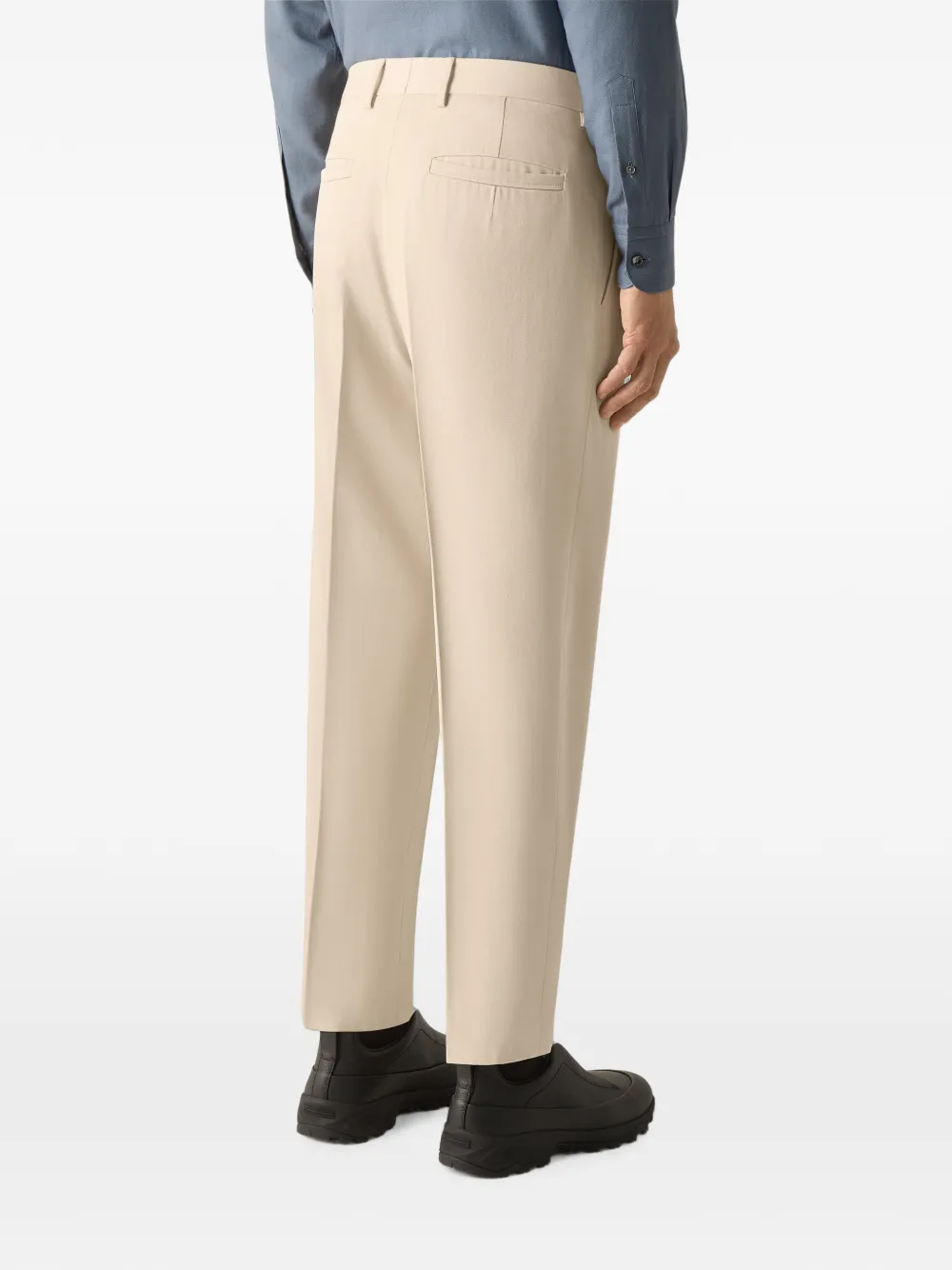Zegna Katoenen en wollen broek Beige