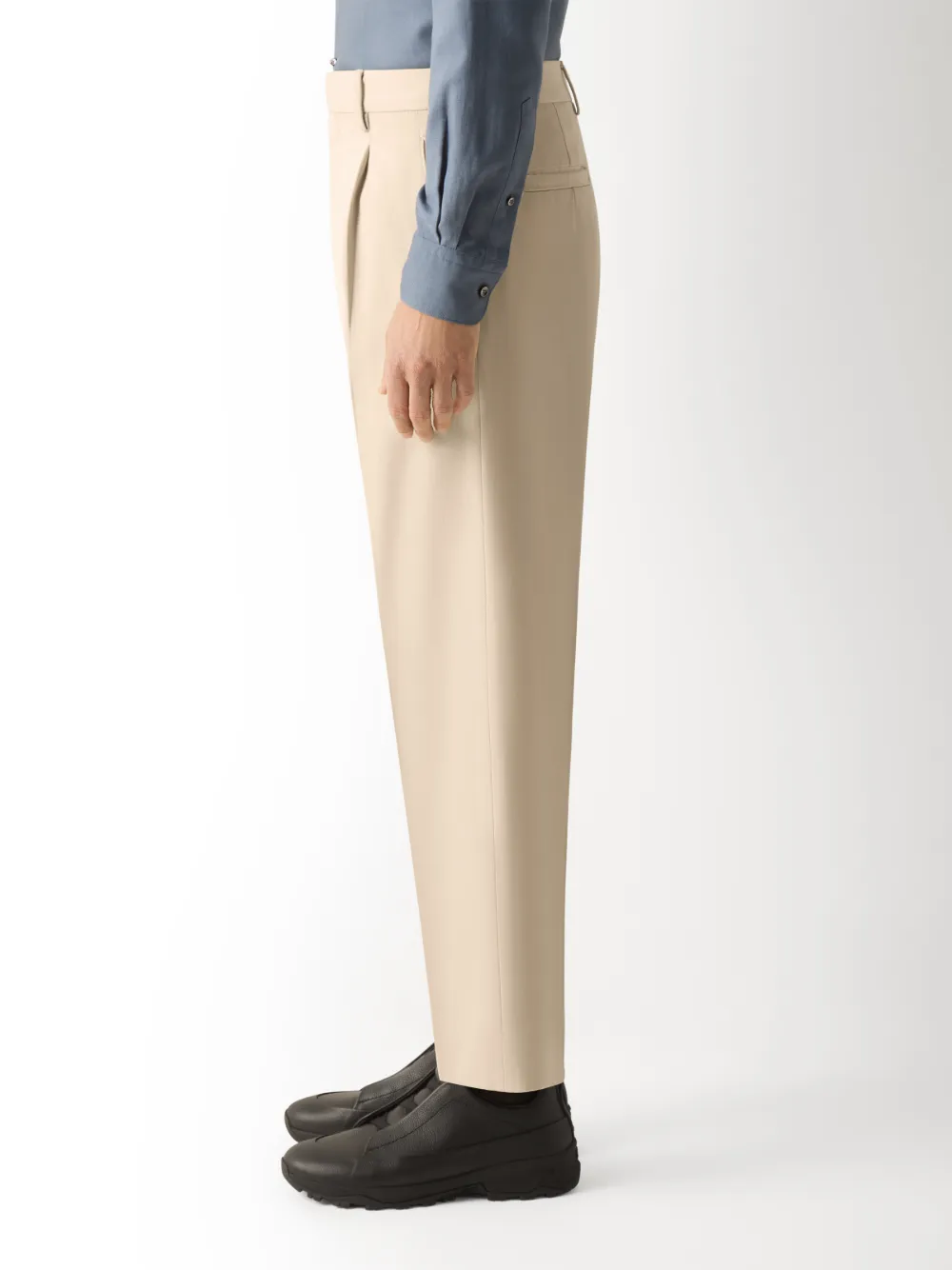 Zegna Katoenen en wollen broek Beige