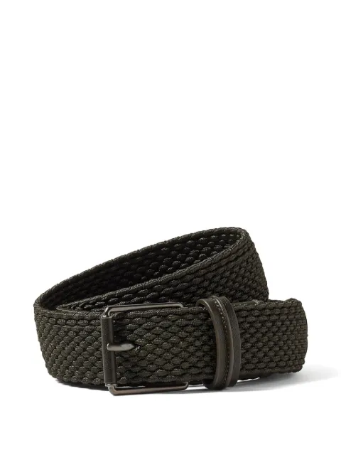 Zegna woven-design buckle-fastening belt