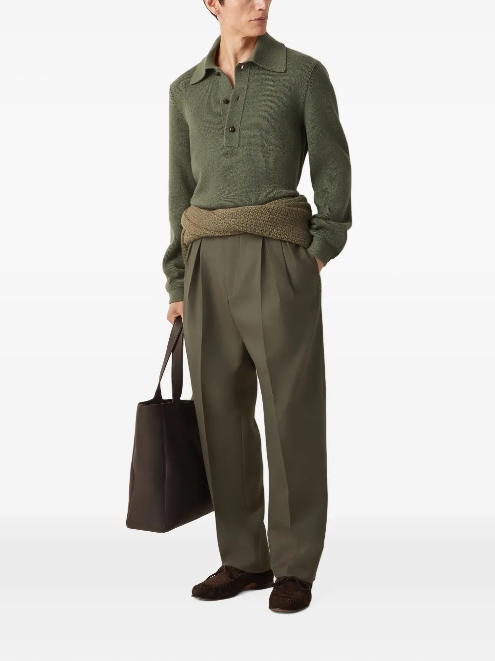 Zegna Plooibroek met tailleband Groen