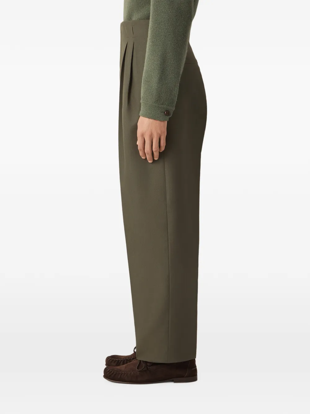 Zegna Plooibroek met tailleband Groen