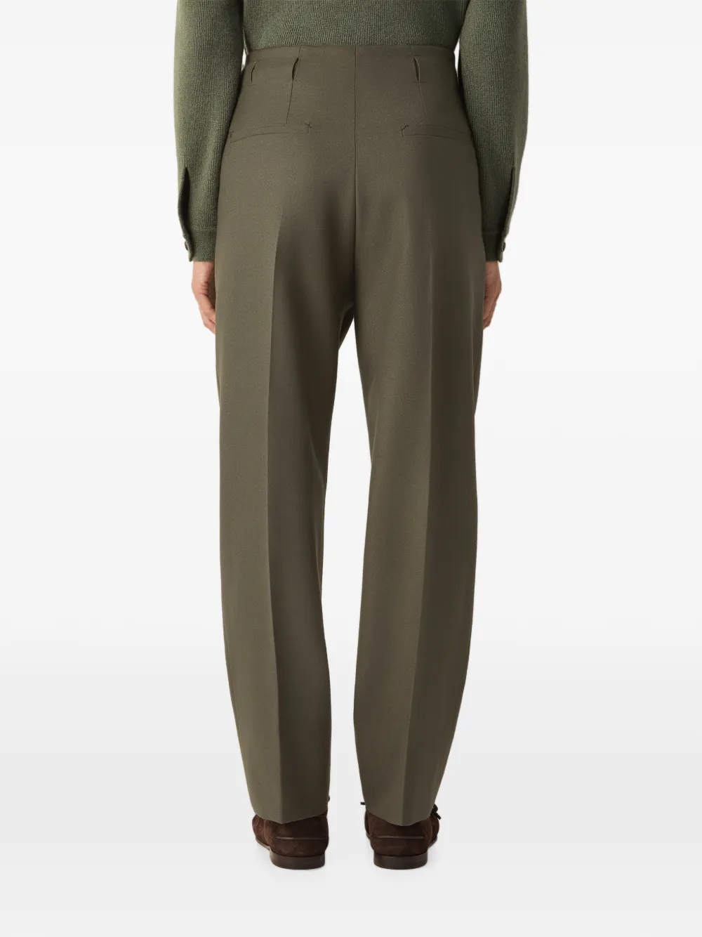 Zegna Plooibroek met tailleband Groen
