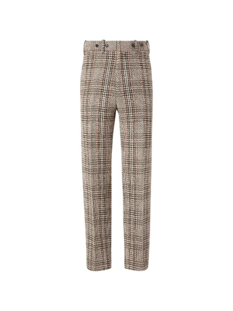 Zegna beige olive green and reddish brown wool and paper yarn blend pants