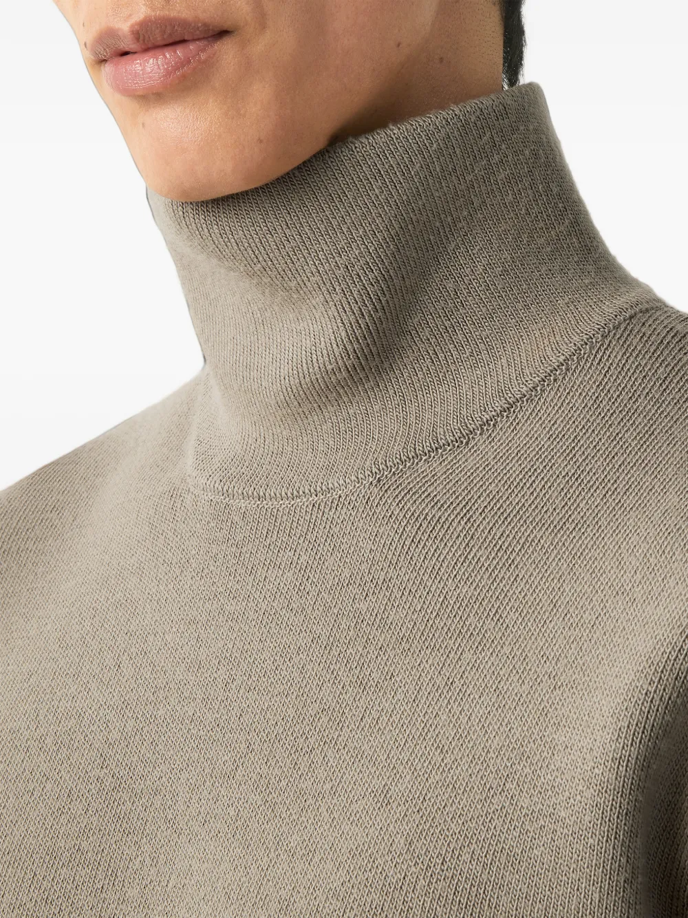 Zegna taupe wool and canapa yarn turtleneck Beige