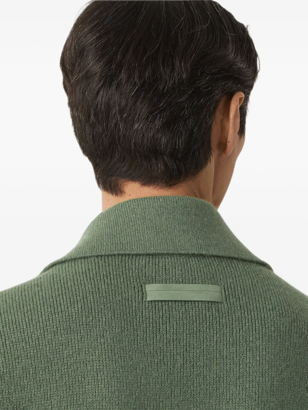 Zegna light green mélange Oasi Cashmere polo shirt Groen