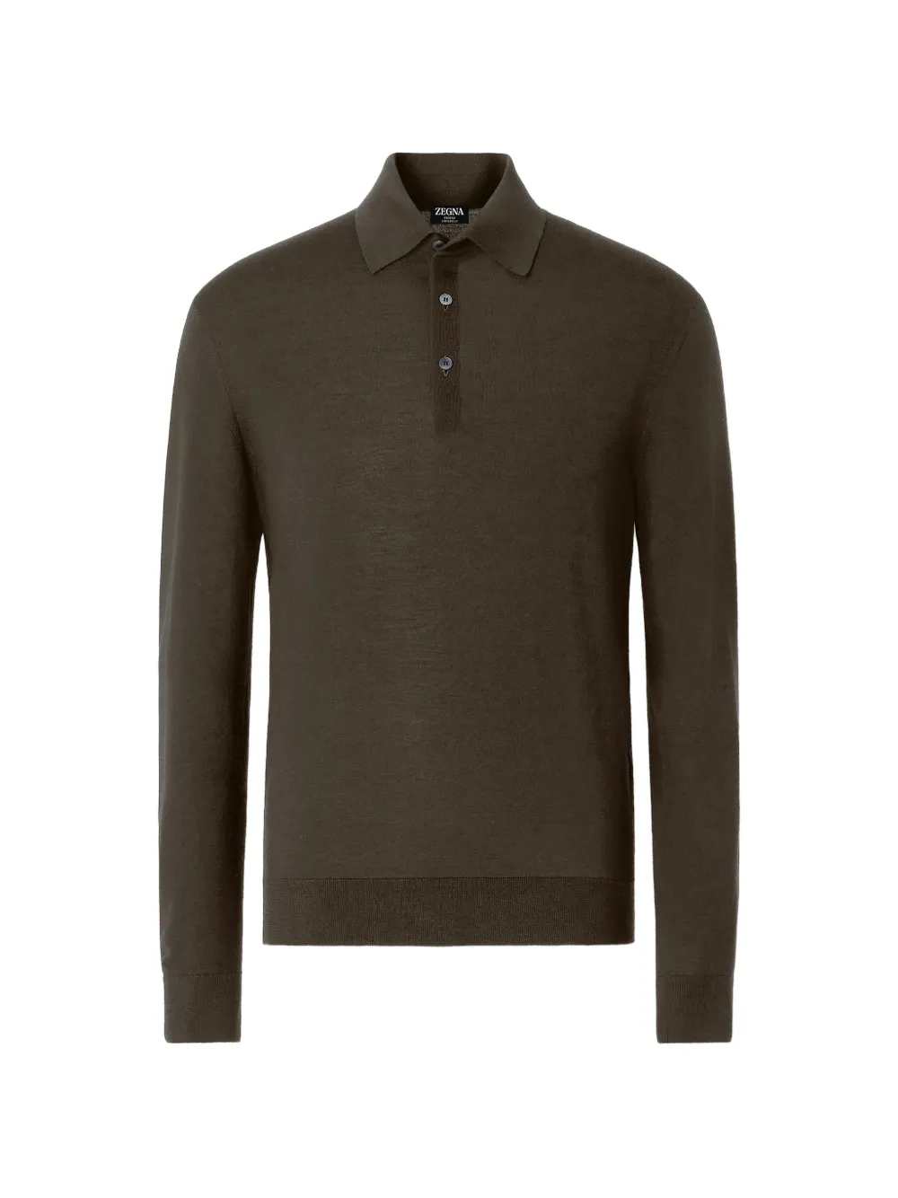Zegna dark olive green Trofeo 15milmil15 wool polo shirt