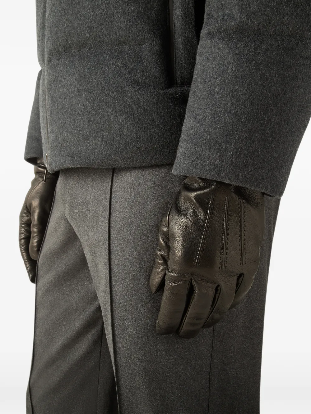 Zegna Leren handschoenen Zwart