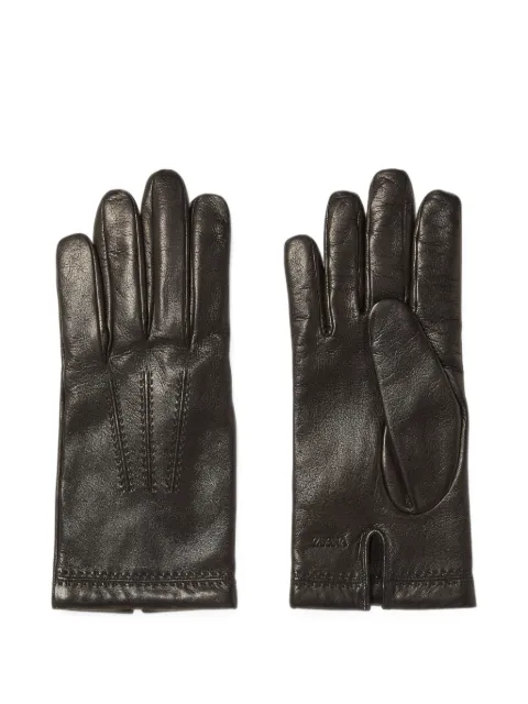 Zegna black leather gloves