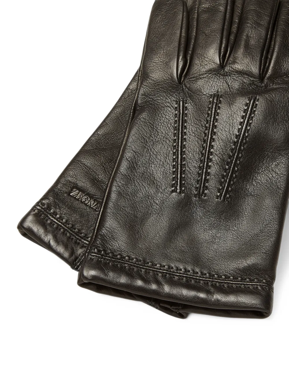 Zegna Leren handschoenen Zwart