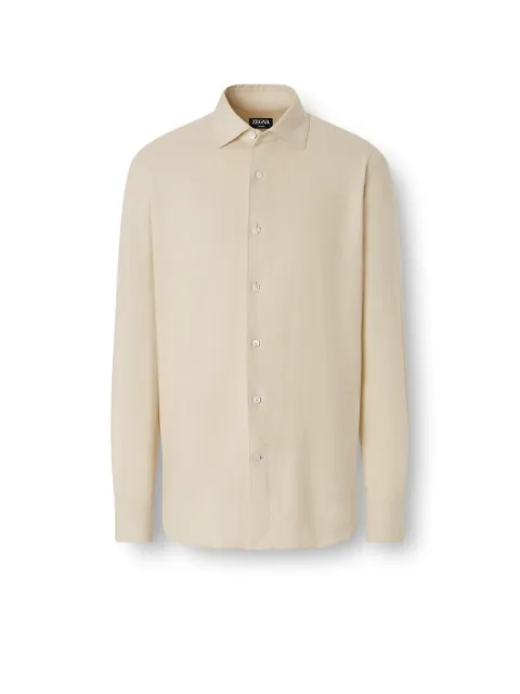 Zegna chemise Cashco blanc crème