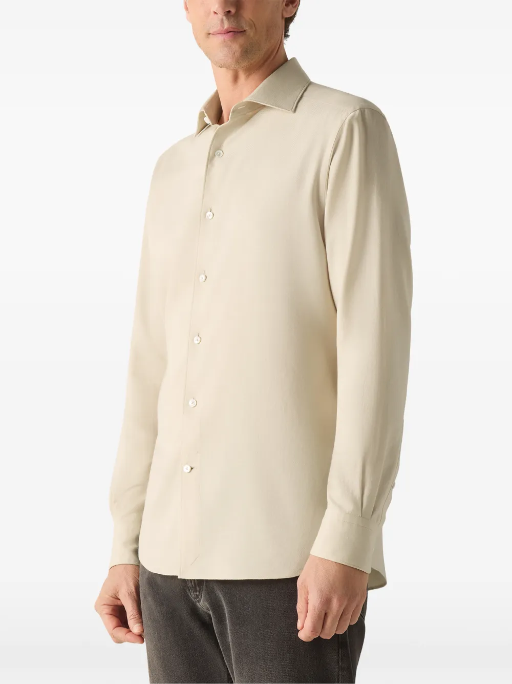 Zegna Cashco crèmewit overhemd Beige