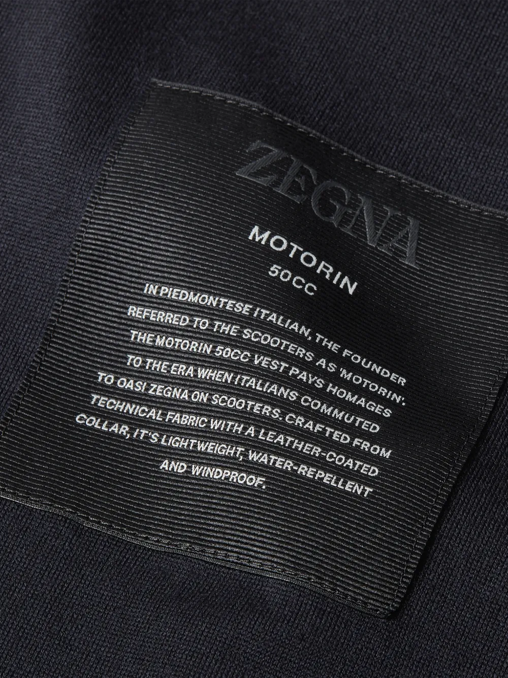 Zegna Motorin 50cc microvezel bodywarmer Blauw