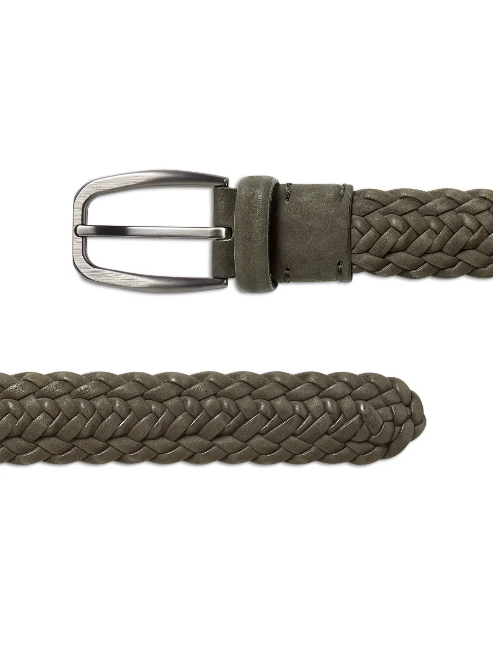 Zegna Donkergroene nubuck riem